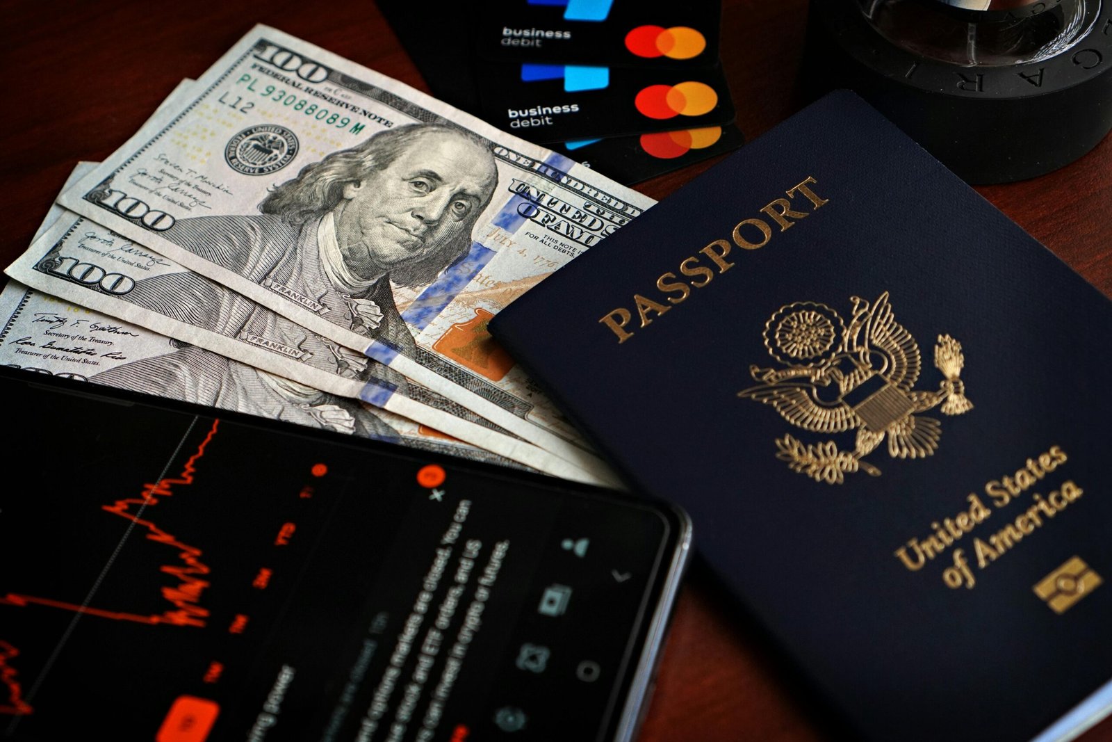 US Passport, Cash Debit Cards and Stocks